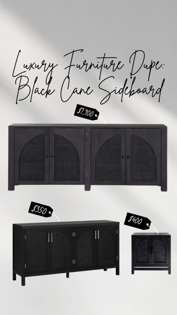 Luxury Furniture Dupe: Black Cane Sideboard